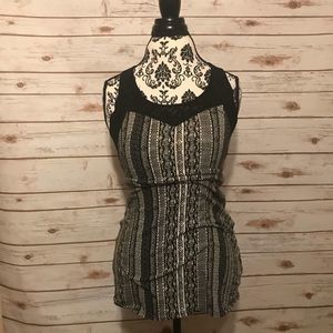 Silence + Noise Aztec Print Razorback Tank Top